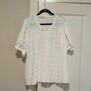 White Textured Women's Top